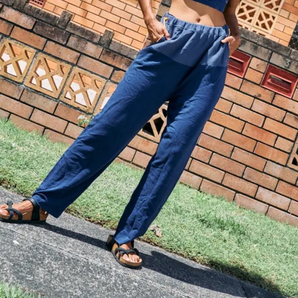 Free People Blue Track Pants